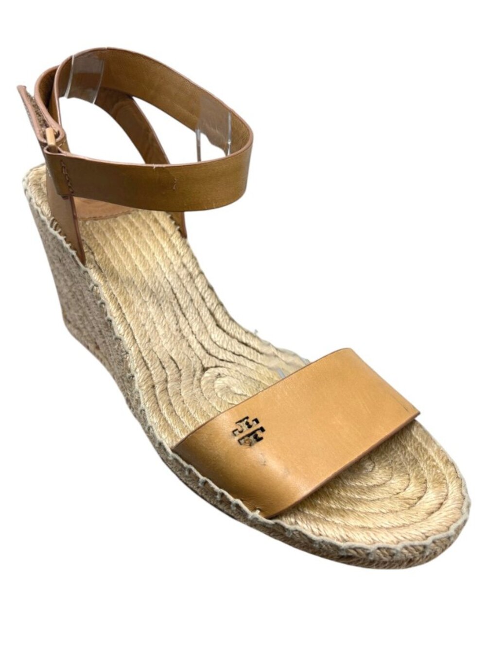 Tory Burch Bima 2 Tan‎ Calfskin Leather Espadrille Wedge Sandals
